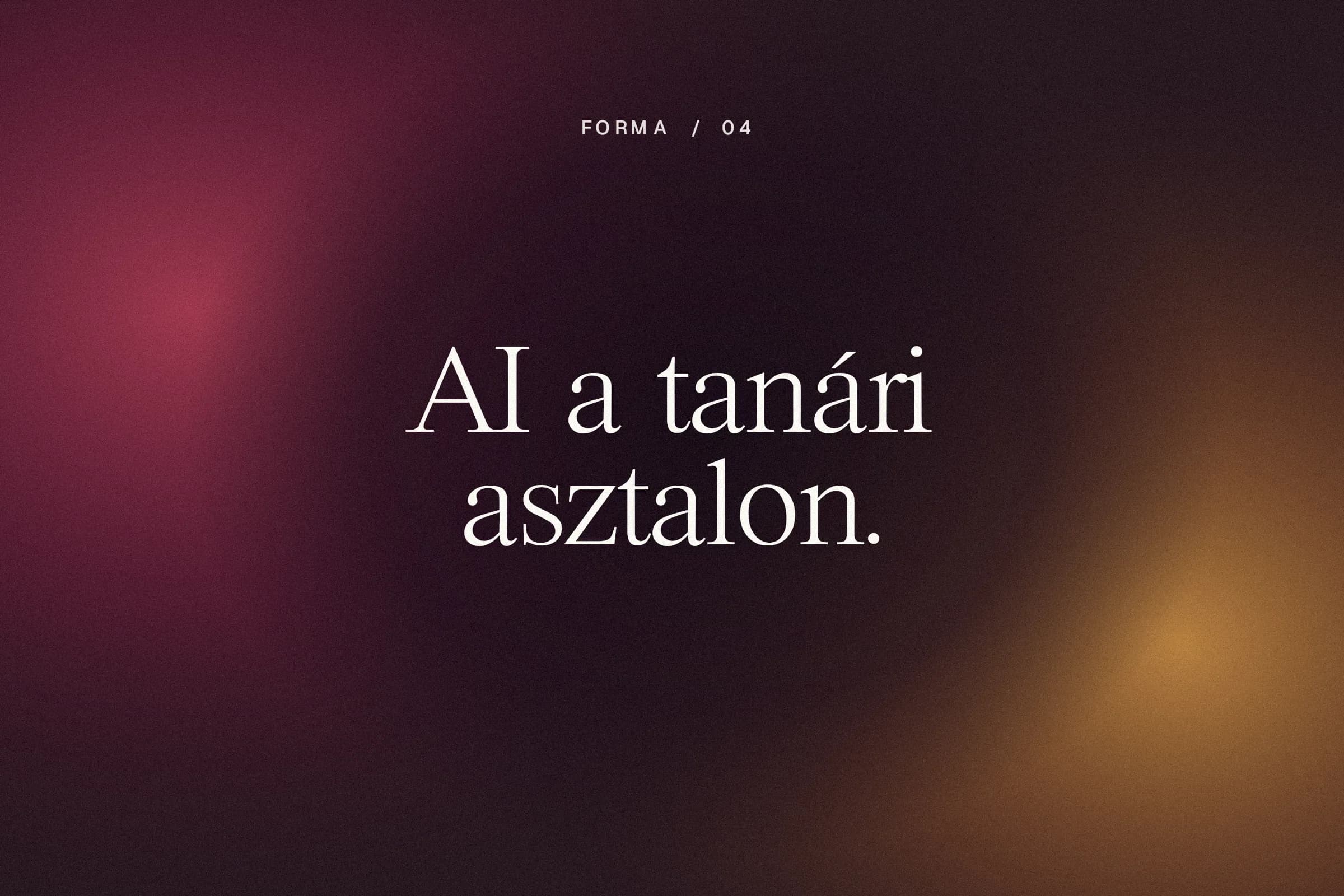 Bordó és arany fényátmenet, középen az „AI a tanári asztalon.” felirattal
